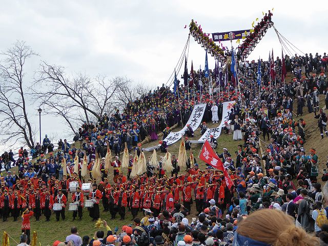 御柱祭、木落前のセレモニー