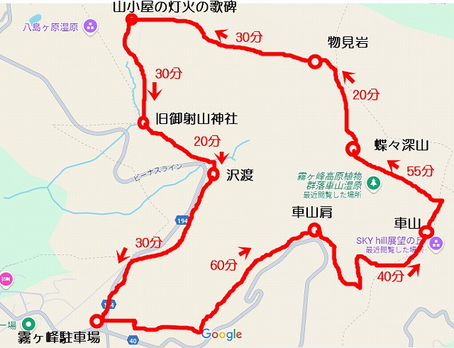 霧ヶ峰駐車場 ~ 車山 ~ 蝶々深山 ~ 八島ケ原湿原 ~ 霧ヶ峰駐車場